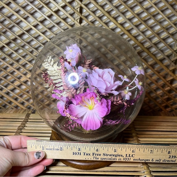 Vintage Mid Century modern Faux Flower globe Crystal Ball Display - Picture 3 of 8